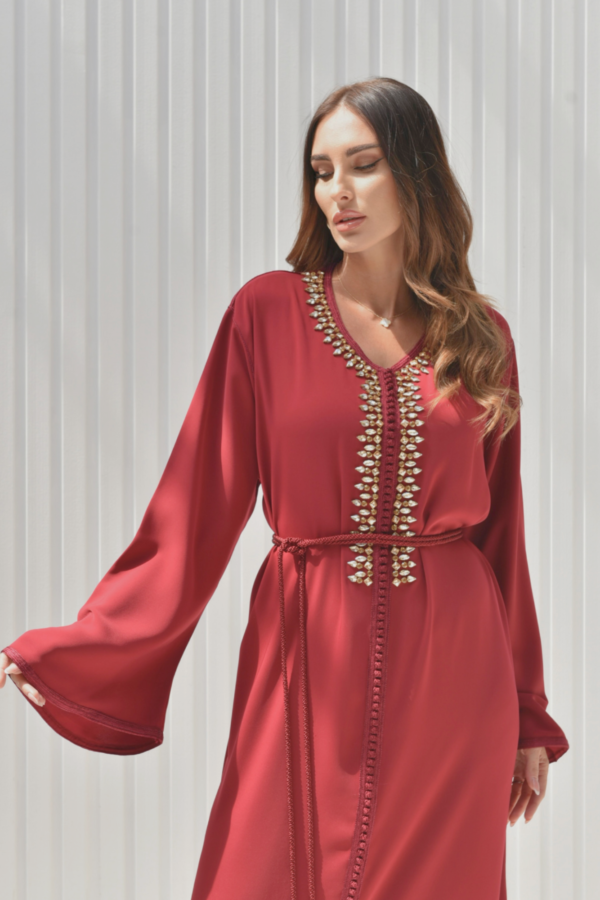 Red Luxurious Dress Kaftan - Image 3