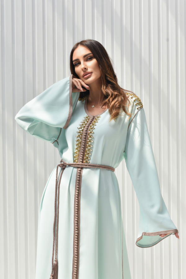 ⁦Turquoise Classy Kaftan⁩ - الصورة ⁦2⁩