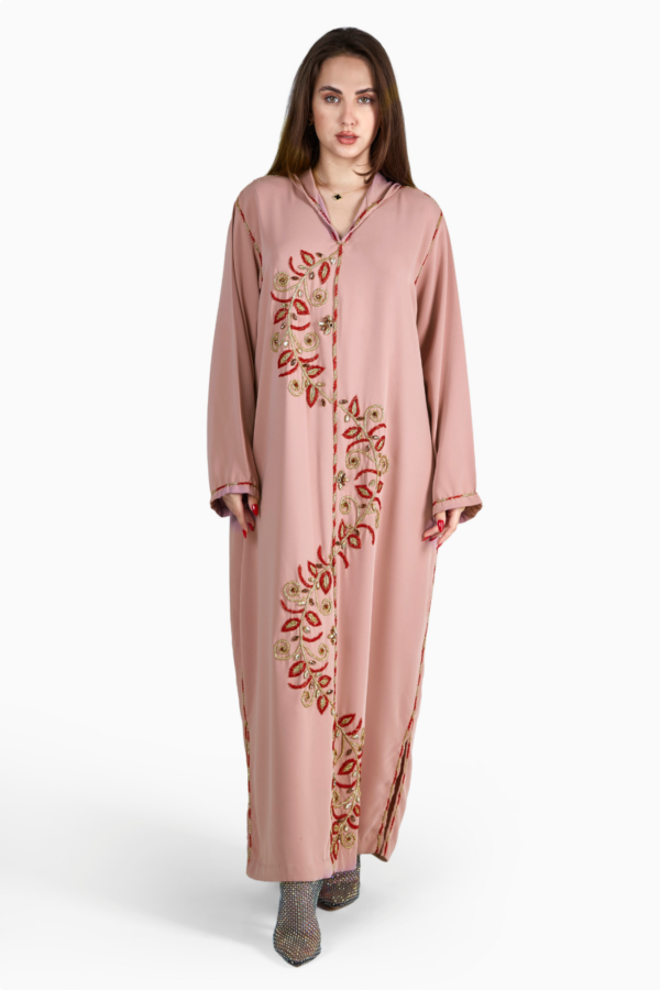 Summer Pink Kaftan with Hood