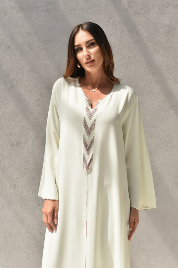 Beige & Brown Randa Kaftan - Image 2