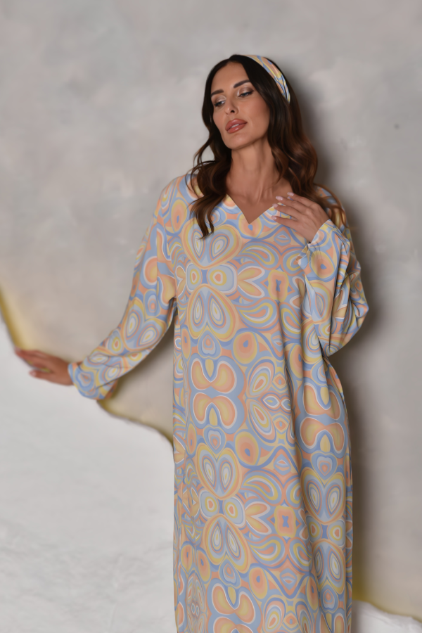 ⁦Colorful Pastel Occasions Kaftan⁩ - الصورة ⁦3⁩