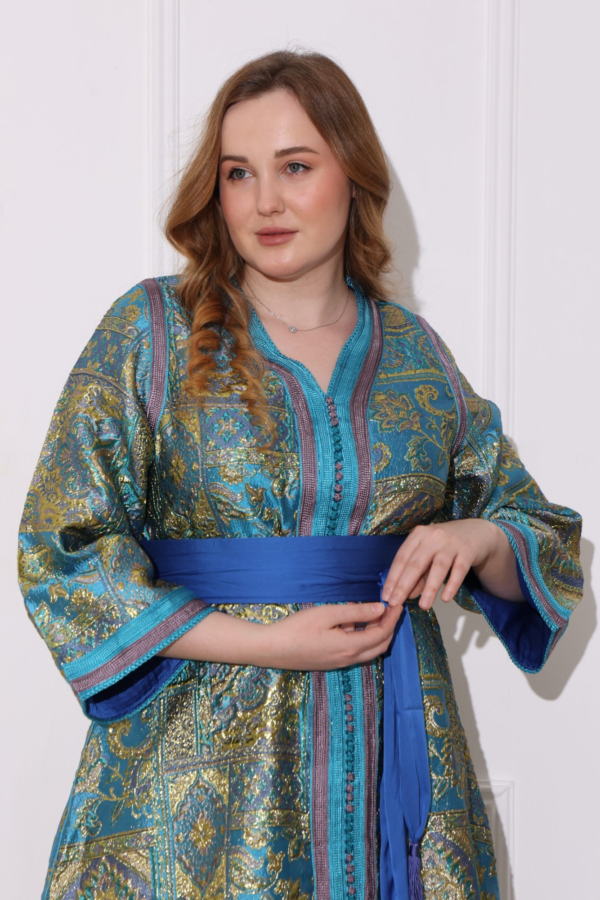 Kimono Inspired Turquoise Kaftan