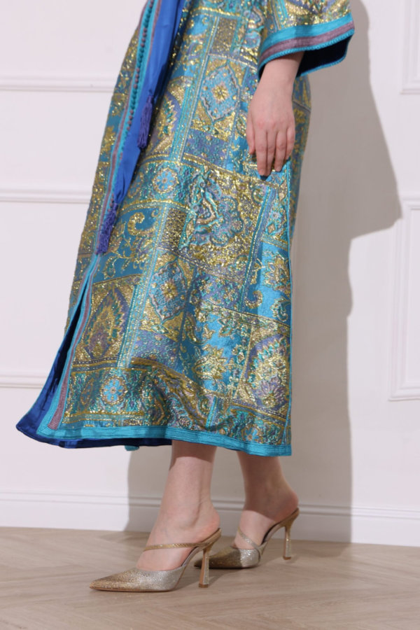Kimono Inspired Turquoise Kaftan - Image 5