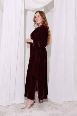 Dark Red Velvet Kaftan