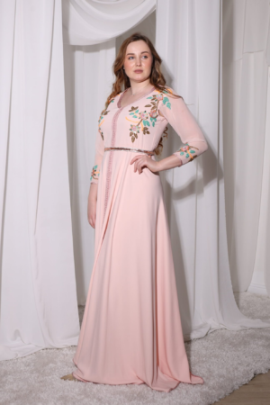 Colorful Beads Royal Pink Kaftan