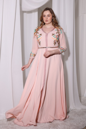 Colorful Beads Royal Pink Kaftan