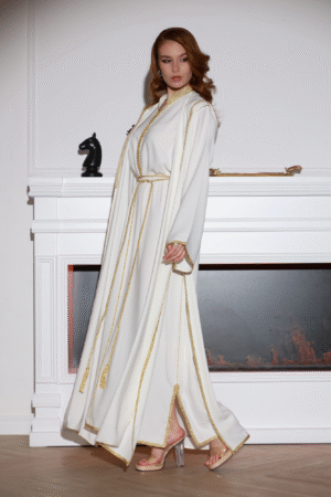 White & Gold Royal Kaftan