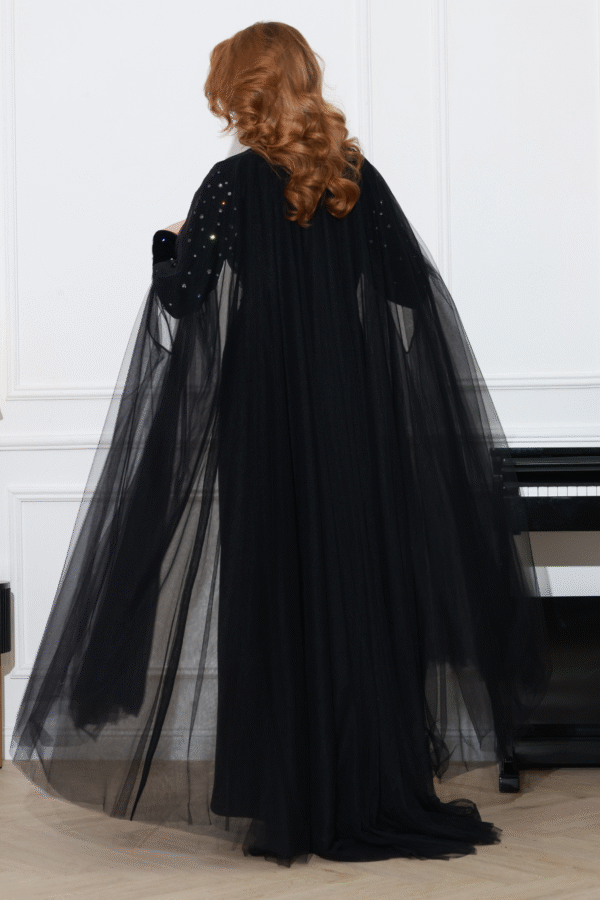 Black Sheer Cape for Layering - Image 5