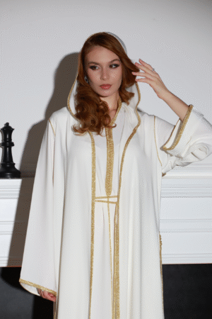 White & Gold Royal Kaftan