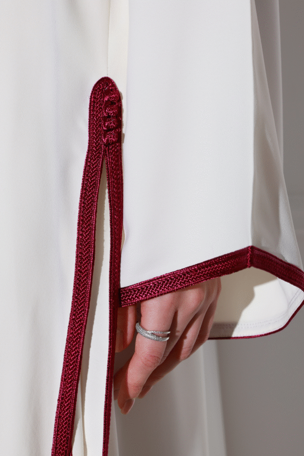 White & Red Royal Kaftan - Image 3