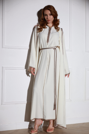 White & Brown Royal Kaftan